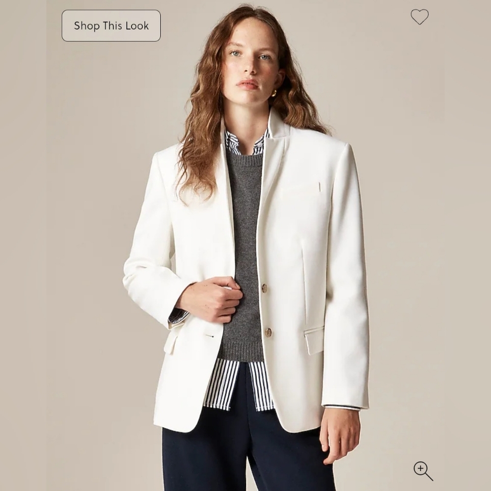 J.Crew Standing collar blazer in wool-blend flannel